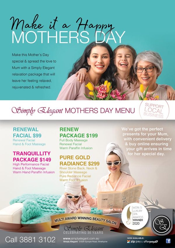 Mothers Day Packages Simply Elegant Beauty Salon Centre Strathpine